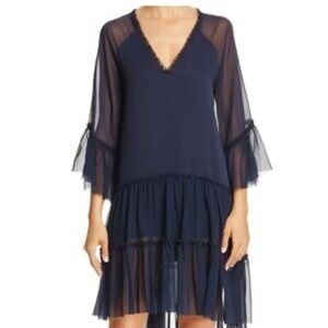 Alice + Olivia Zoey Navy Ruffle Mini Dress – XS